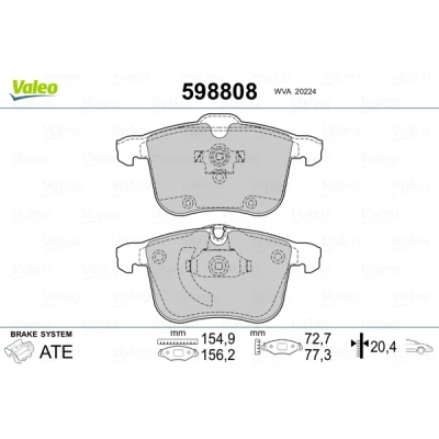 Afbeelding van Valeo Remblokset 598808