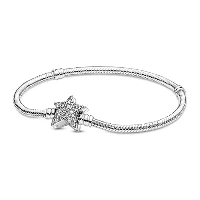 Afbeelding van Pandora 599639C01 Armband Star Clasp Snake zilver zirconia