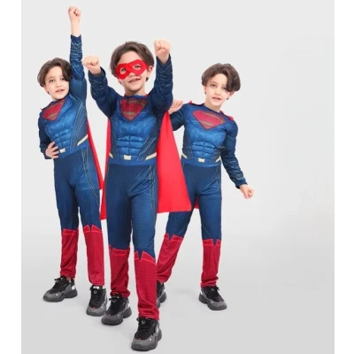 Afbeelding van Superman superhelden kostuum, kind, maat 122/128