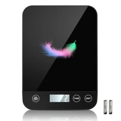Afbeelding van Drcowu Digitale keukenweegschaal, 10 kg capaciteit, veiligheidsglas, eenvoudige tarra functie, groot lcd display, perfect voor koken, bakken en maaltijden