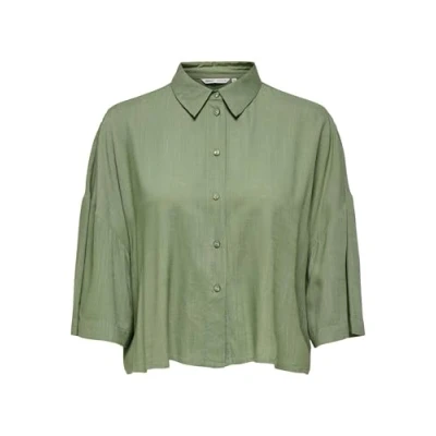 Afbeelding van ONLY Onlastrid LIFE CROP Shirt Overhemdblouse, Dames, Maat: Large, Hedge green