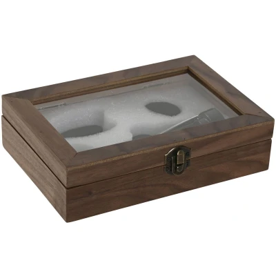 Afbeelding van Set van Wijn Accessoires Home ESPRIT Zwart Natuurlijk Roestvrij staal Hout MDF 21 x 14,5 5,4 cm
