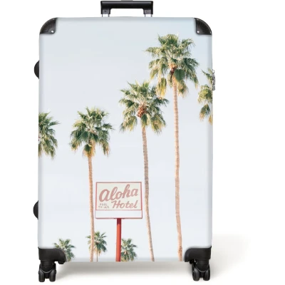 Afbeelding van NoBoringSuitcases.com® Koffer groot Reiskoffer lichtgewicht Palmbomen Zomer Natuur Lucht Rolkoffer met 4 wielen Grote trolley XL 98 liter bagage