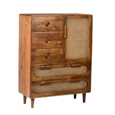 Afbeelding van Brix Anna opberkast 87 cm naturel met webbing Hout