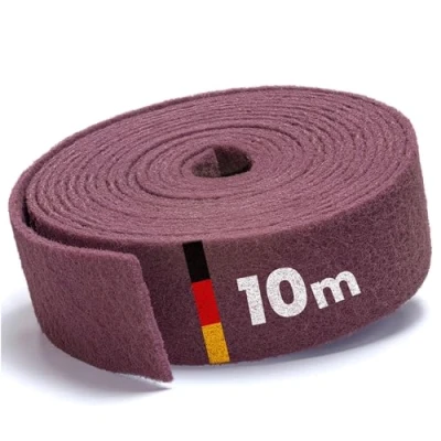 Afbeelding van PICTORIS Schuurvlies Made in Germany 10 m x 100 mm korrel 280 extreem duurzaam door unieke impregnering schuurfleece/schuurpad voor hout, metaal, roestvrij staal en nog veel meer