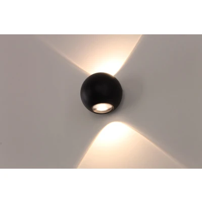 Afbeelding van Wandlamp bol zwart LED
