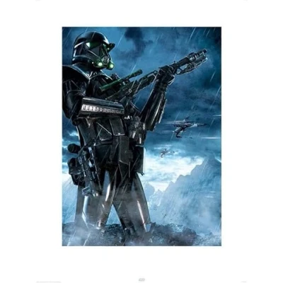 Afbeelding van Kunstdruk Star Wars Rogue One Death Trooper Rain 60x80cm