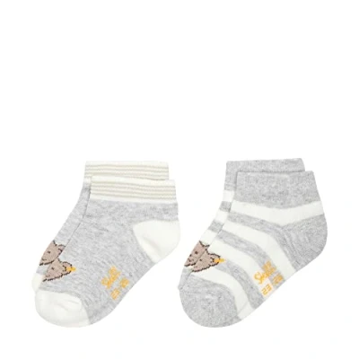 Afbeelding van Steiff 2ER PACK Sokken voor kinderen, Maat: 19, Soft grey melange