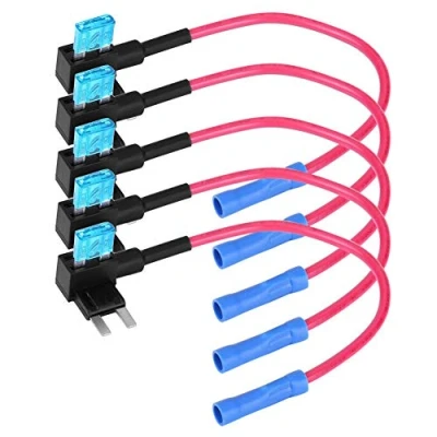 Afbeelding van Auto Voeg een Circuit Zekeringkraan toe, Keenso Zekeringadapter Blade Zekeringhouder met 15A Fuse Pack van 5 (Mini) Andere accessoires