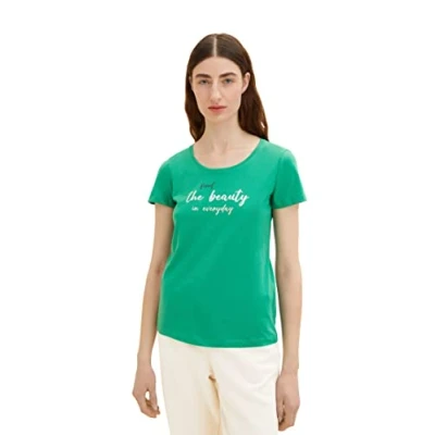 Afbeelding van TOM TAILOR Dames T shirt 1036193, 31032 Vivid Leaf Green, XXS