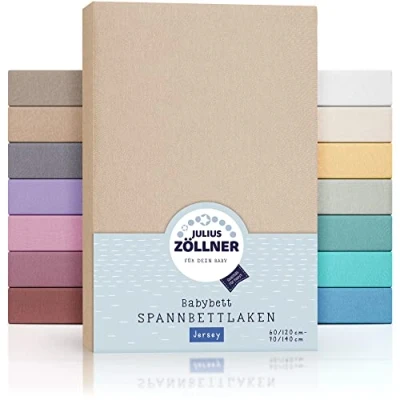 Afbeelding van Julius Zöllner 8320147250 hoeslaken Jersey voor het kinderbed, grootte: 60x120/70x140 cm, kleur: zand