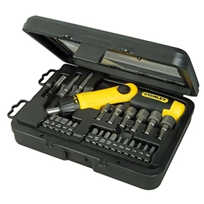 Afbeelding van Stanley Pistool ratelschroevendraaierset (25 delige ratelkast, draaibare scharniergreep, koffer) 0 63 022