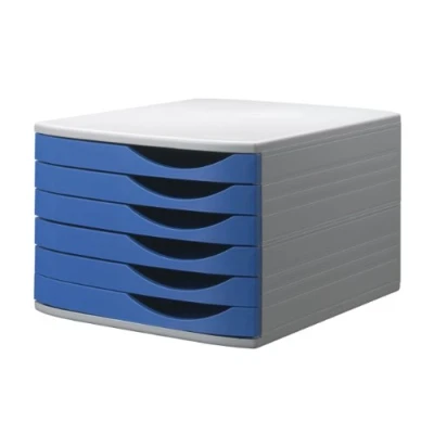 Afbeelding van Jalema 2686356160 Ladebox 6 gesloten laden lichtgrijs/blauw