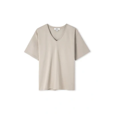 Afbeelding van Ipekyol Relaxed FIT Vneck Tshirt basic, Dames, Maat: Large, Stone