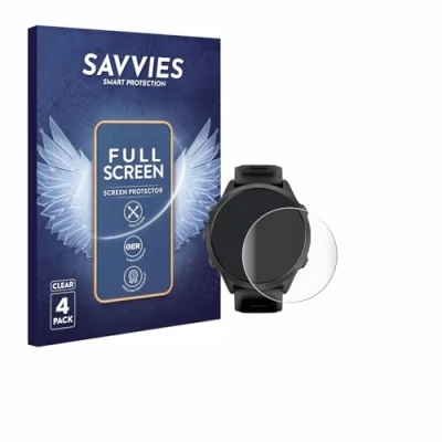 Afbeelding van Savvies Screenprotector voor Garmin Forerunner 570 (47 mm) Folie Beschermfolie transparant volledig dekking (4 Stuks)