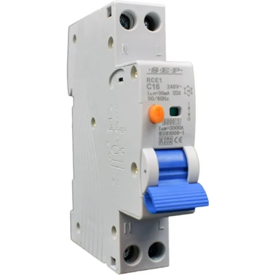 Afbeelding van SEP RCE1 aardlekautomaat 1p+n B 16Amp, 30mA, 6kA (18mm)