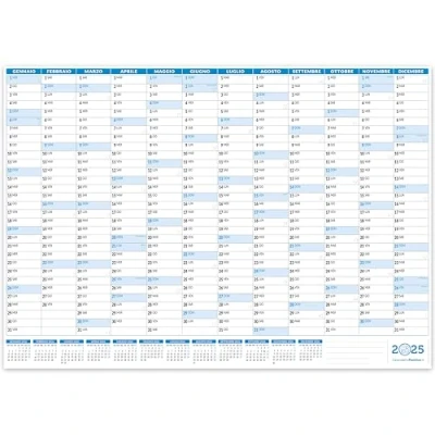 Afbeelding van wandkalender 2025, 84 x 59 cm, positief, gevouwen, Maxi A1