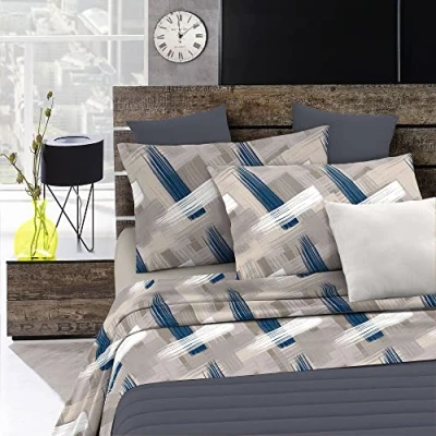 Afbeelding van Italian Bed Linen Fantasy lakenset in bedrukte microvezel, pennellate, tweepersoons