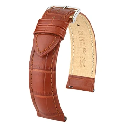 Afbeelding van Hirsch Horlogeband Duke Goudbruin Leer 24mm
