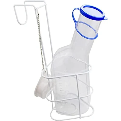 Afbeelding van Medi Inn urineflesje PC 1000 ml voor mannen helder met bedhouder