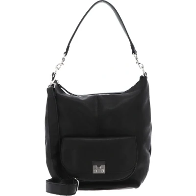 Afbeelding van FREDsBRUDER Leren Schoudertas Treasure Big Hobo Black Zwart