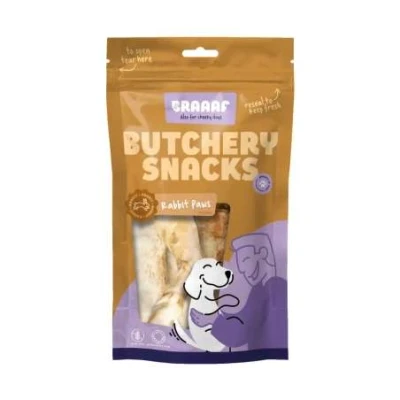 Afbeelding van 10x Braaaf Butchery Rabbit Paws Hondensnack 100 gr