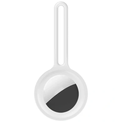 Afbeelding van Apple AirTag Sleutelhanger iMoshion Liquid Silicone Strap Case Wit