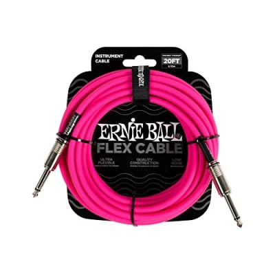 Afbeelding van Ernie Ball 6418 Flex 6 meter instrumentkabel roze