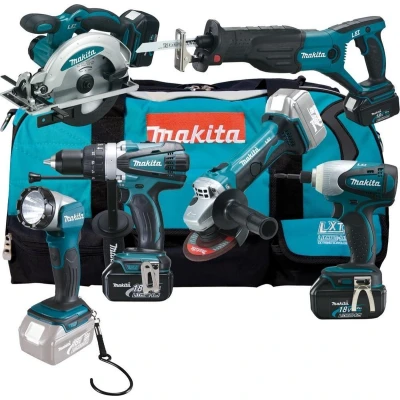 Afbeelding van Makita DLX6011 6 delige 18V Li Ion accu combi set (3x 3.0Ah accu) in tas
