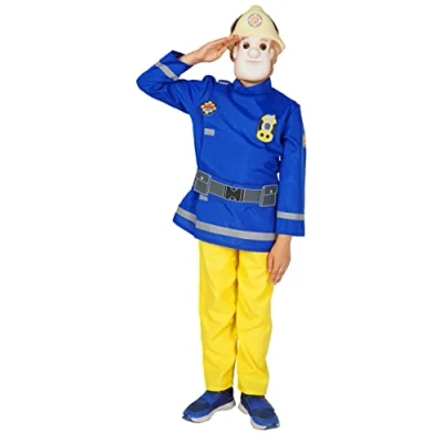 Afbeelding van Fireman Sam costume disguise boy official (Size 5 7 years) with mask