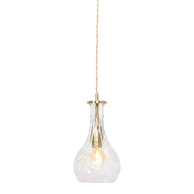 Afbeelding van Mexlite hanglamp Grazio glass messing metaal 14 cm E14 fitting 3493ME