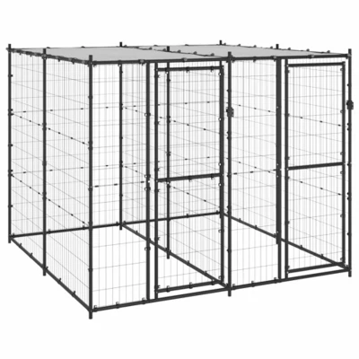 Afbeelding van vidaXL Hondenkennel met dak 4,84 m²