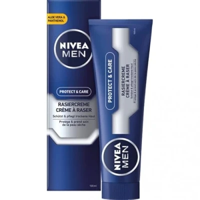 Afbeelding van NIVEA Scheercrème, Protect &amp; Care, normale tot droge huid, verpakking van 6 stuks, 100 ml