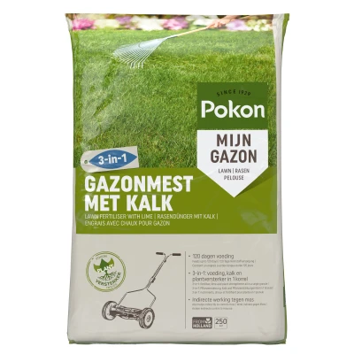 Afbeelding van Gazonmest met kalk 3 in 1 Pokon 250 m² (17 kg)