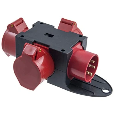 Afbeelding van CEE adapter 3 x 16A / 400V stroomverdeler bouwstroomverdeler verdeler