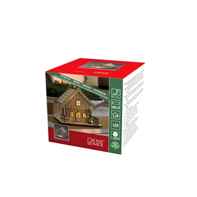 Afbeelding van Kersthuisje led kerstverlichting binnen 2 lampjes 12 x cm wa