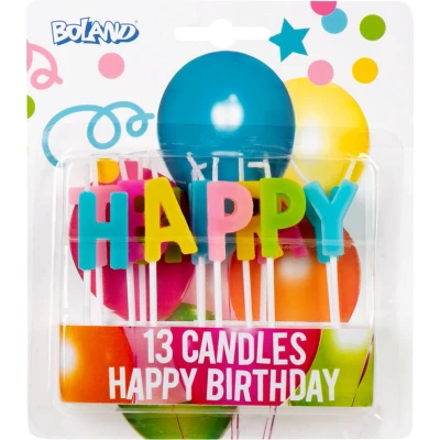 Afbeelding van Boland 13 Kaarsjes &#039;Happy Birthday&#039; Multikleur Geen thema Verjaardag
