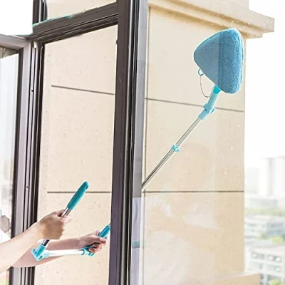 Afbeelding van Vensterreiniging Tool, Vensterknijper Schoonmaakmiddel, 3 in 1 U Vormige Cleaner Kit, Vensterreiniger voor Externe Vensterwasmachine met Telescopische Pool