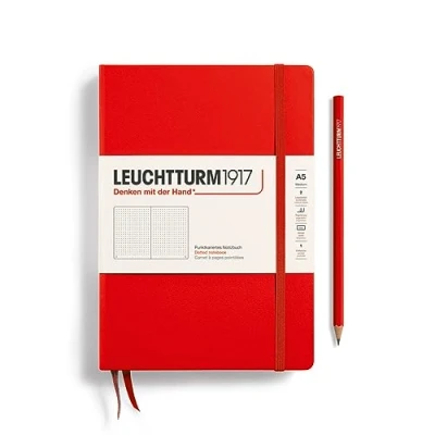 Afbeelding van Leuchtturm1917, notitieboek, medium (A5), hardcover, 249 pagina&#039;s Single Dotted rood