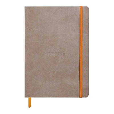 Afbeelding van Rhodia Rama flexibel notitieboek A5 80 vel met stippels, taupe, 90 g, elastische band