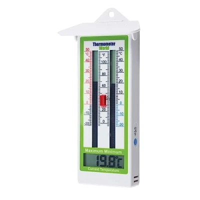 Afbeelding van Digitale broeikas thermometer, klassieke min max thermometer voor het meten van maximale en minimale temperaturen, wandgemonteerde broeikas,