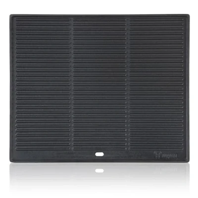 Afbeelding van BBQ Toro Gietijzeren grillplaat, 48 x 39,5 cm, omkeerbare plaat, aan beide zijden bruikbaar, rechthoekig, universeel en massief, grillplaat voor houtskool gas, grillaccessoires, grillpan,