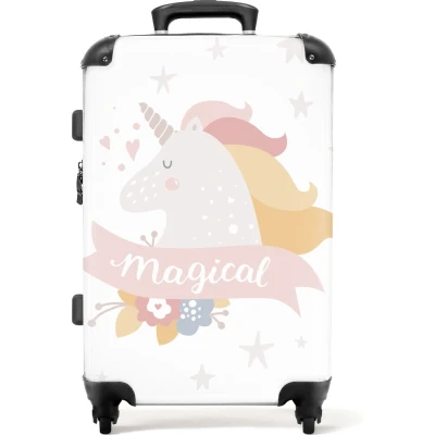 Afbeelding van NoBoringSuitcases.com Grote koffer Kinderkoffer meisjes Reiskoffer middelmaat met 4 wielen Trolley op wieltjes XL Bagage rolkoffer groot kinderen Ruimbagage valies 20kg Reisbagage &amp; reisaccessoires Suitcase large Hardcase 60 liter