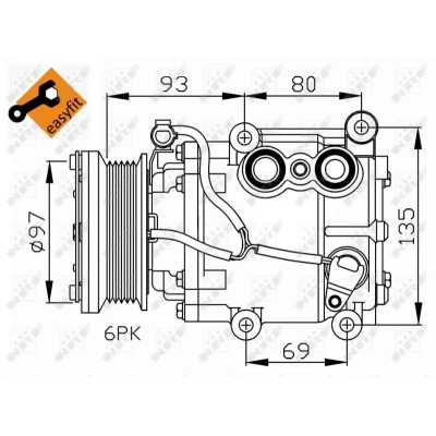 Afbeelding van Compressor, airconditioning NRF 32247