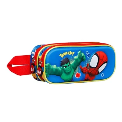Afbeelding van Spiderman Team etui, 3D, dubbele, meerkleurig