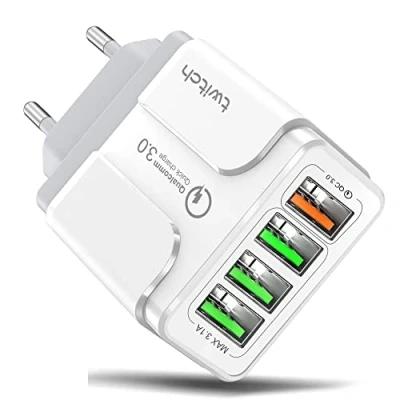 Afbeelding van QC 3.0 multi USB lader met 4 poorten, Quick Charger 3.0, compatibel alle mobiele telefoons (wit)