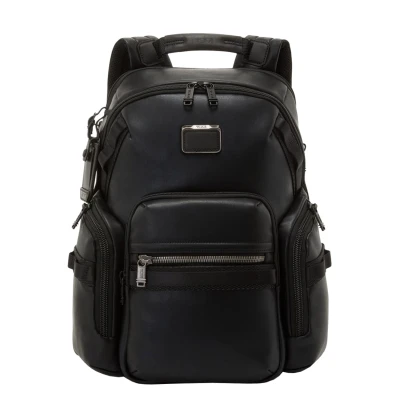 Afbeelding van Tumi Alpha Bravo Nathan Navigation Backpack Leather black Laptoprugzak Herentas