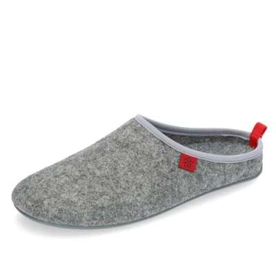 Afbeelding van Andrés Machado Sloffen Jongens/Meisjes DYNAMIC unisex pantoffels wol en vilt/uitneembare binnenzool Grijs, EU 47