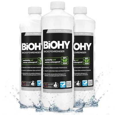 Afbeelding van BiOHY Ovenreiniger (3 x 1l Fles) Professionele grillreiniger, vetoplosser EXTRA STRONG Verwijdert zelfs de meest hardnekkige korstvorming (Backofenreiniger)