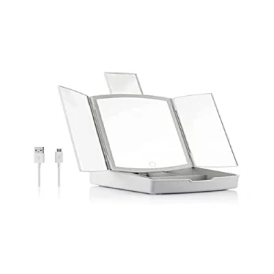 Afbeelding van Premium 3 in 1 Opvouwbare Ledspiegel Met Make up Organiser Panomir 38,5 x 33,5 29 cm